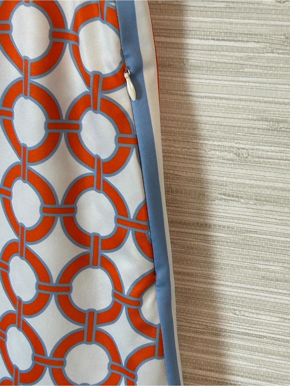 Gretchen Scott Skort M Orange Light Blue Nautical Geometric Interlocking Circle - Picture 3 of 7